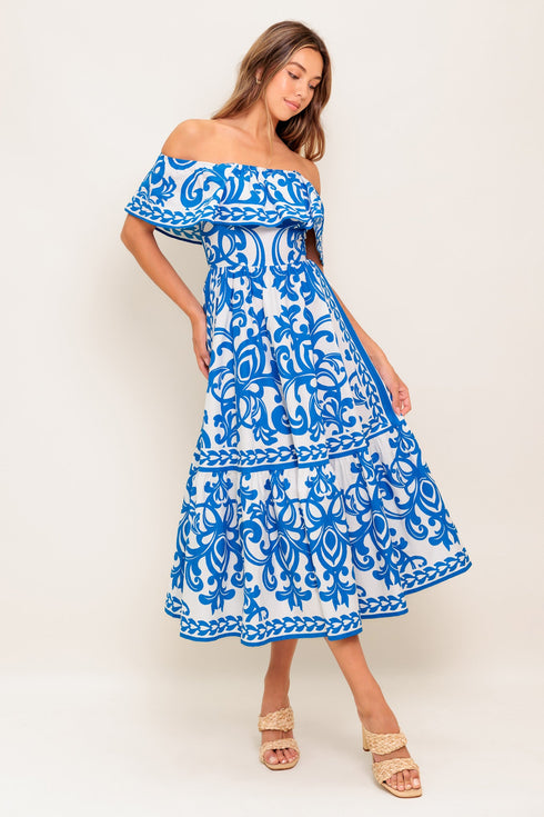 bloom-serenade-blue-woven-midi-dress Flying Tomato-Sophia's Style-2